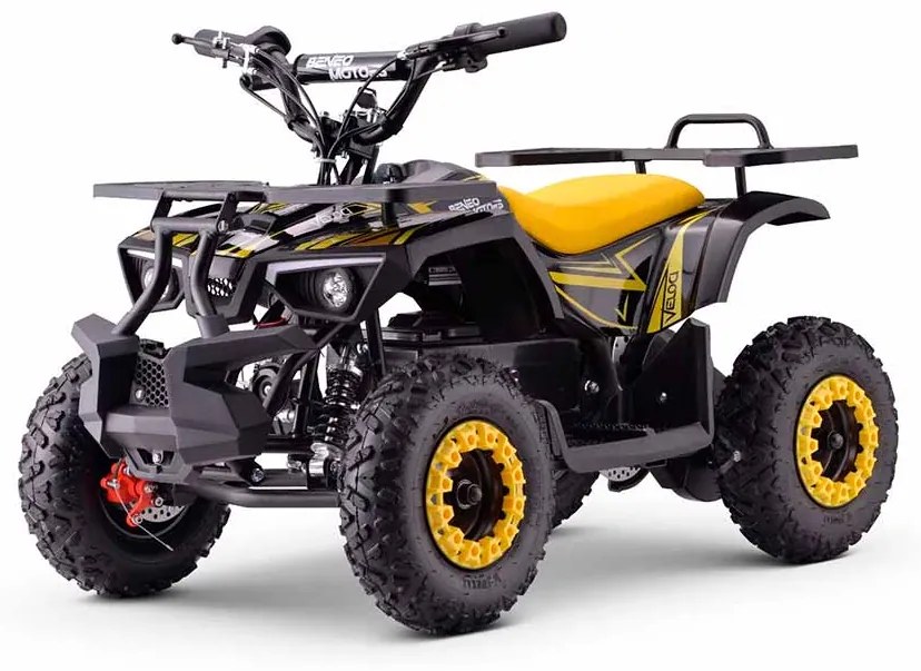 Moto 4 elétrica para crianças ATV Veloci 800W Amarela