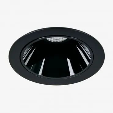 Downlight Led Embutido Com Moldura Redonda Ø7 Cm Para Exterior Em Alumínio Luisiana Branco Cálido 2700k & Preto & 8 W & 38º - Sklum