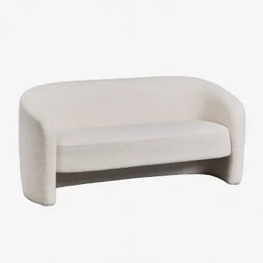 Sofá De 2 Lugares Em Pelúcia Gombren Tecido Pele De Borrego Branco - Sklum