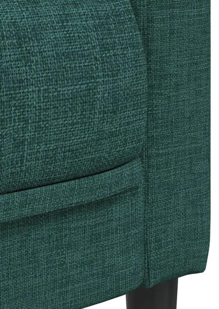 Sofá de 2 lugares tecido verde-escuro