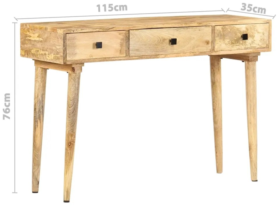 Mesa consola 115x35x76 cm madeira de mangueira maciça