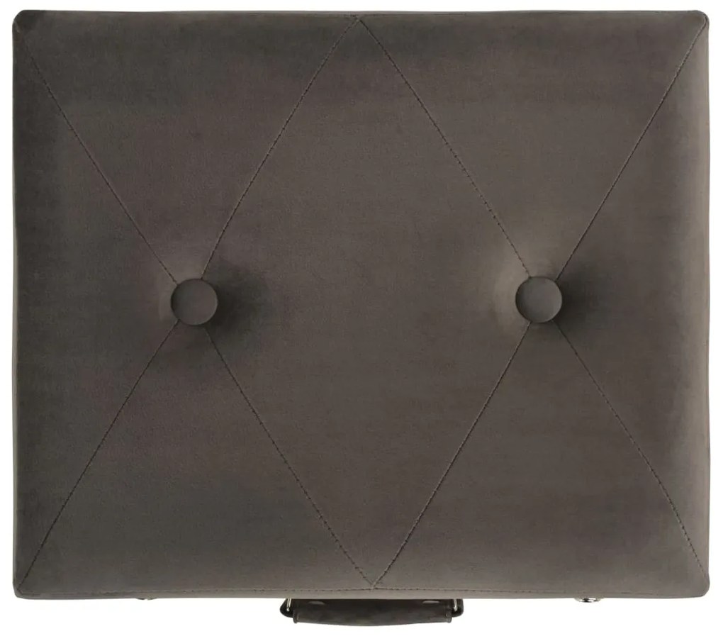 Banco de arrumação 40 cm veludo cinzento