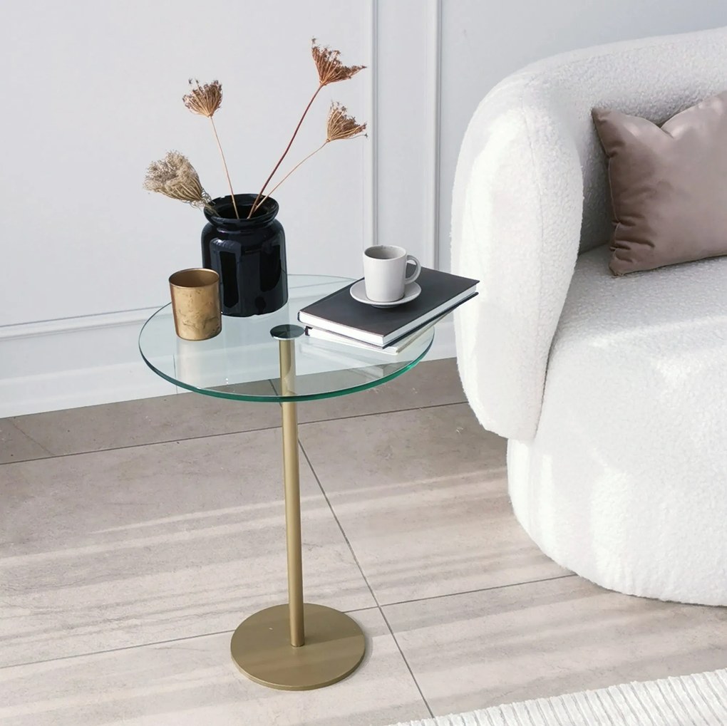 Mesa de Centro Social – Dourada – 40x50x40 cm