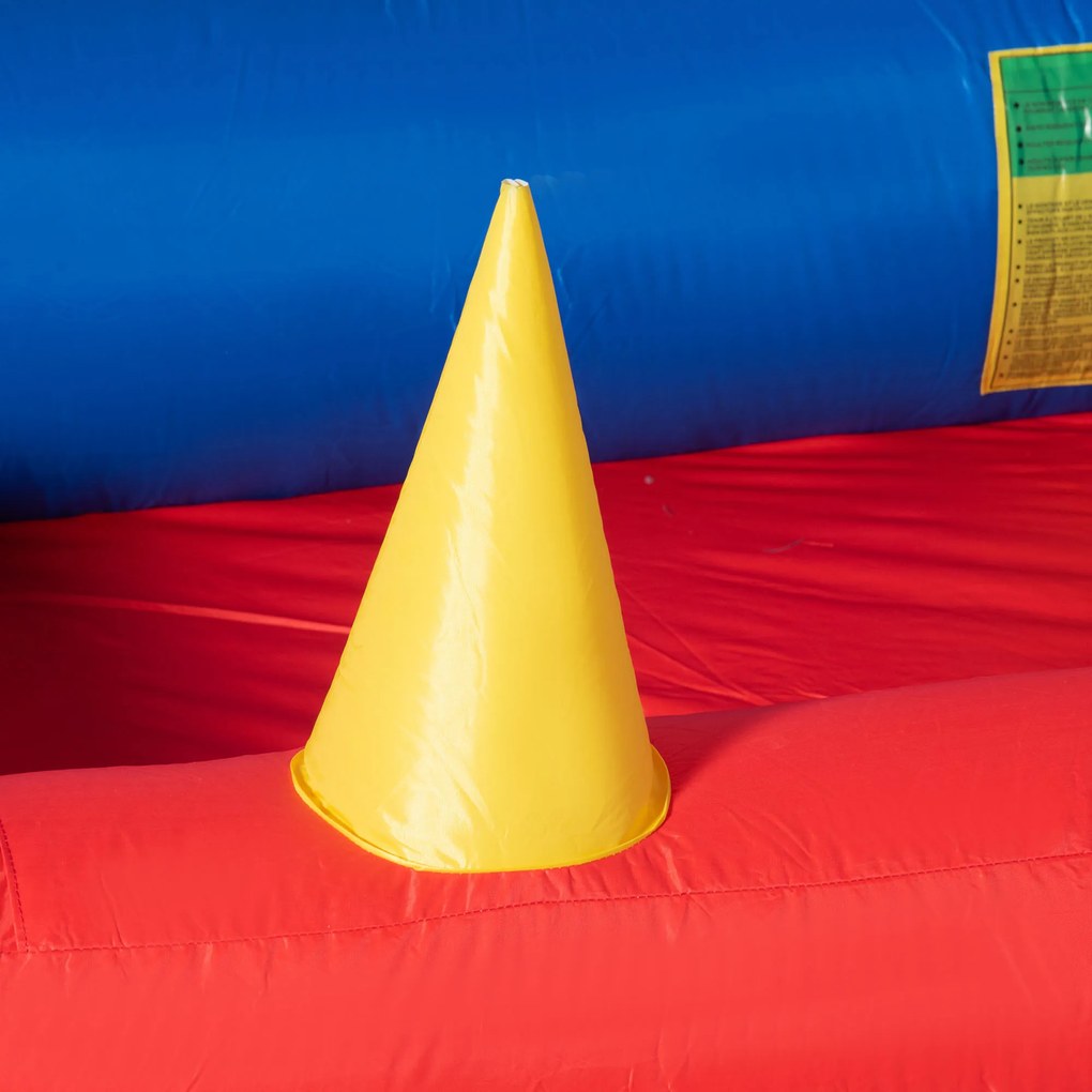 Castelo Insuflável com Escorrega Trampolim Piscina e Pistola de Água para Crianças acima de 3 Anos com Inflador e Bolsa de Transporte para Interior e Exterior 333x280x210cm Multicor