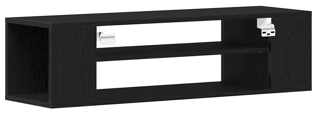 Gabinete de TV Montado na Parede vidaXL Preto Carvalho 100x30x26,5 cm