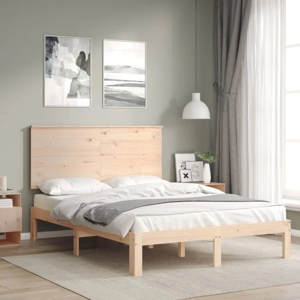 Cama sem colchão 140x190 cm madeira de pinho maciça