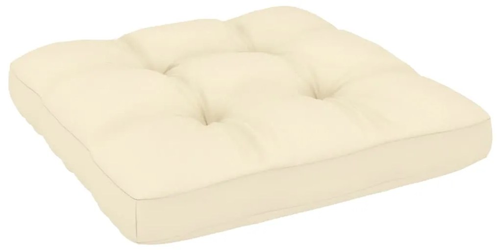 Sofás de centro jardim c/ almofadões 2 pcs pinho maciço creme