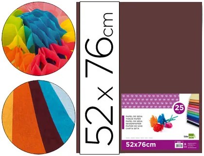 Papel Seda 52 X 76 cm 18 gr Castanho Pack 25 Folhas