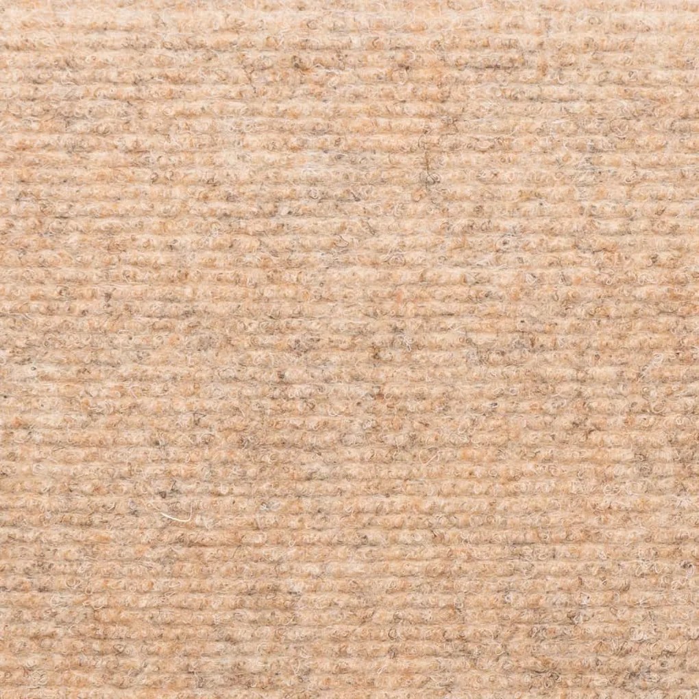 Tapetes de escada 15 pcs 65x21x4 cm tecido agulhado creme
