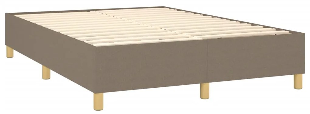 Cama sem colchão 140x190 cm tecido castanho-acinzentado