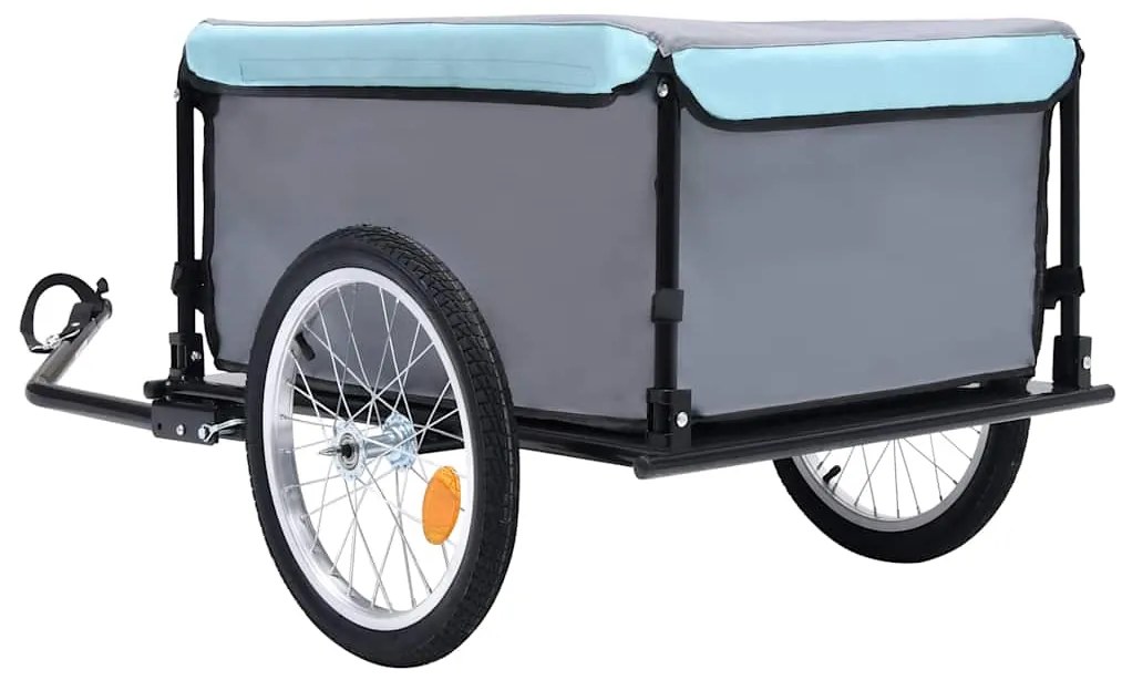 Reboque de carga para bicicleta 65 kg preto e azul