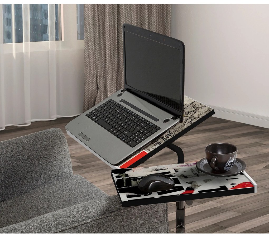 **** Secretária Elevatória para Laptop Glen – Branco/Preto – 67x87x45,