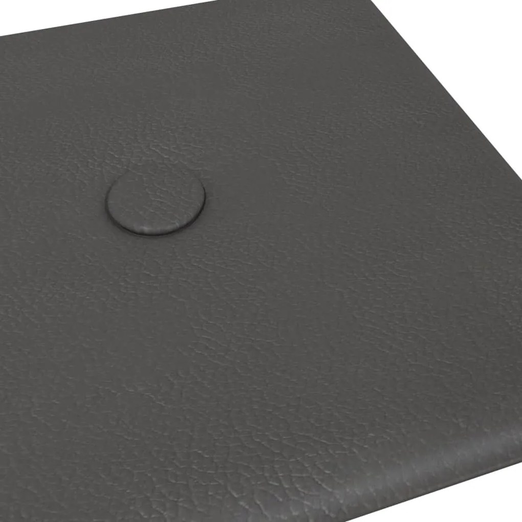 Painel de parede 12 pcs 30x15 cm couro artificial 0,54 m² cinza