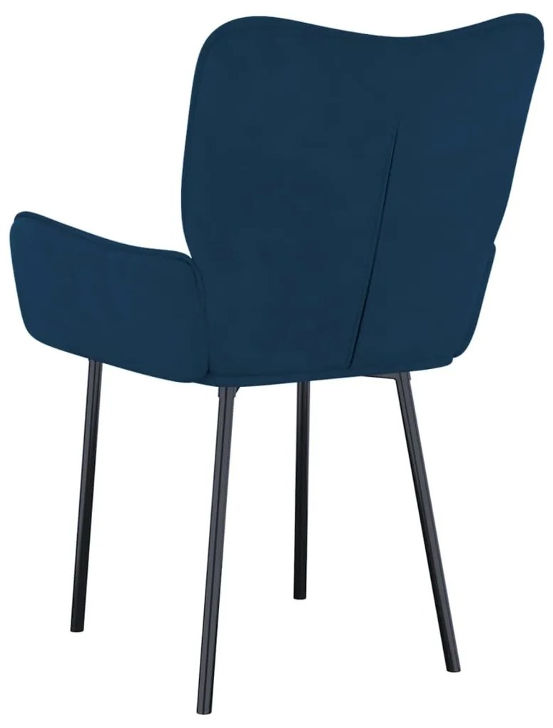 Cadeiras de jantar 2 pcs veludo azul
