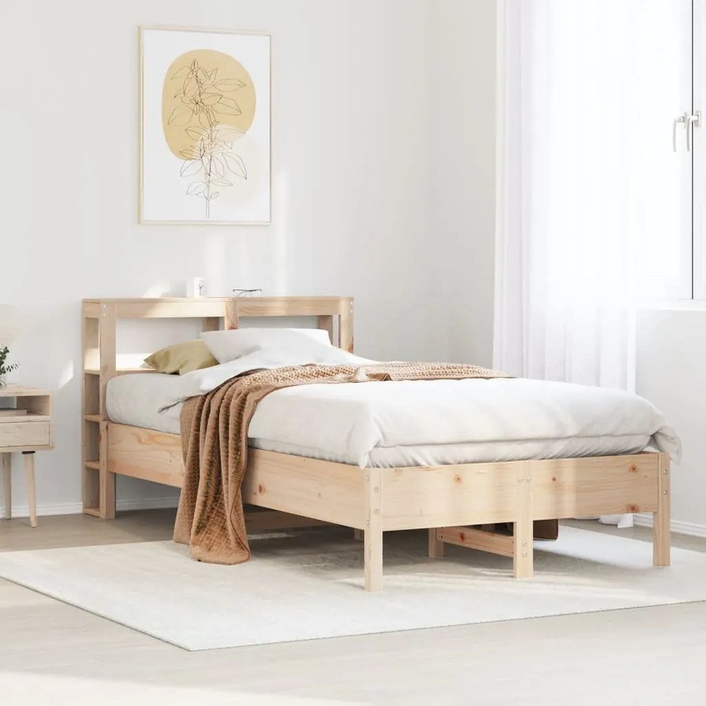Cama sem colchão 90x200 cm madeira de pinho maciça