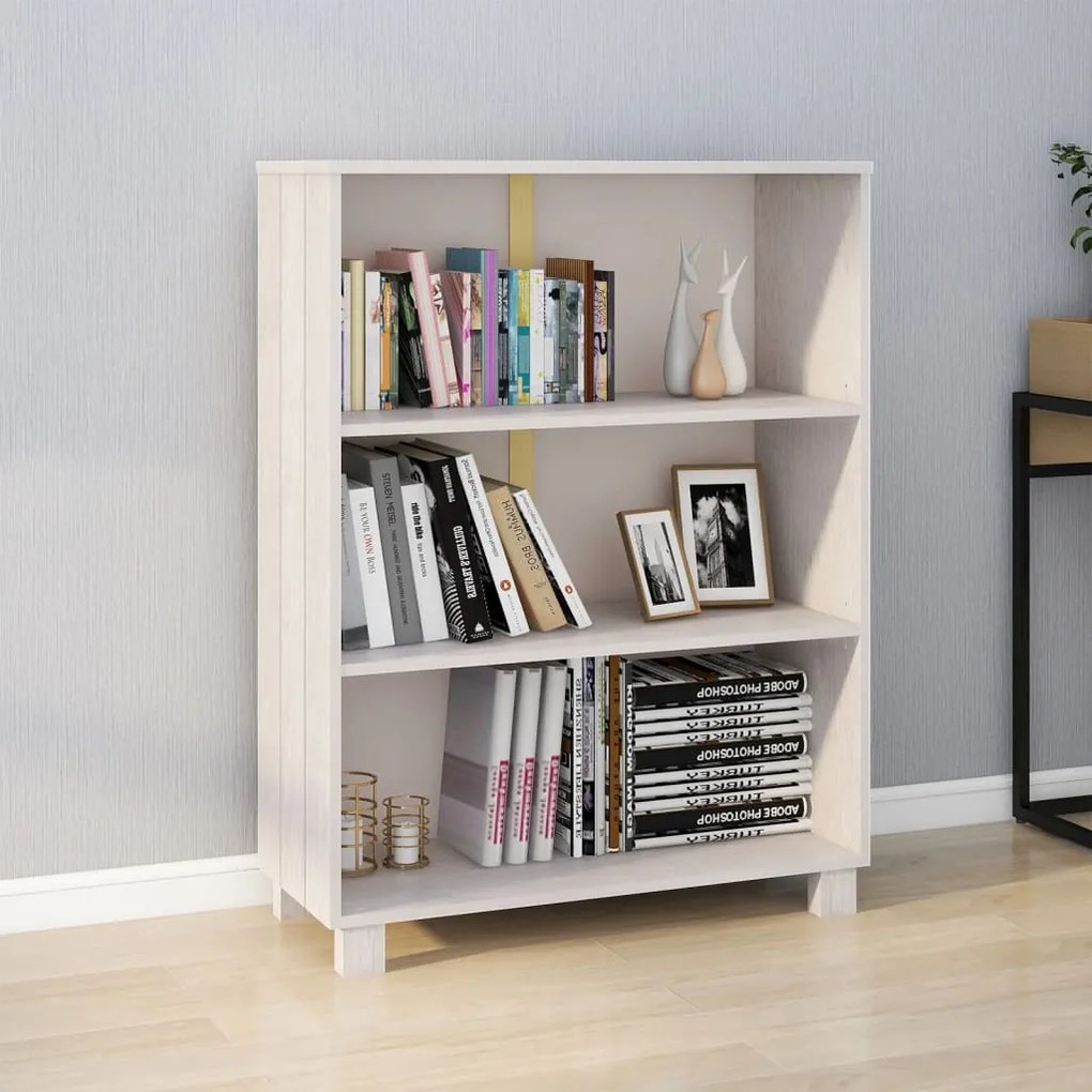 Estante madeira de pinho maciça 85x35x112 cm branco