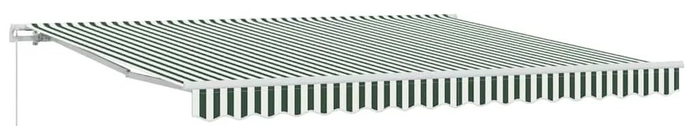 Toldo Retrátil Manual Verde e Branco 400x300 cm