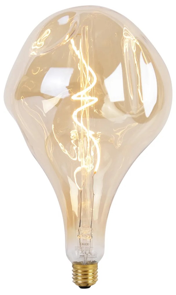 Candeeiro de suspensão preto regulável incl. LED dourado regulável - Cava Luxe Moderno
