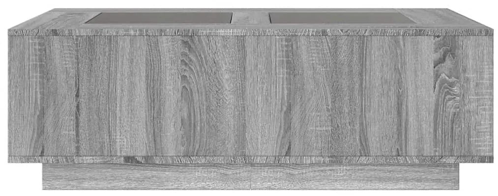 Mesa de centro luzes LED Infinity 116x69x40 cm cinzento sonoma