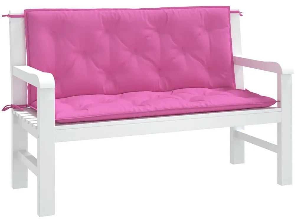 Almofadões p/ banco de jardim 2 pcs 120x50x7 cm tecido rosa