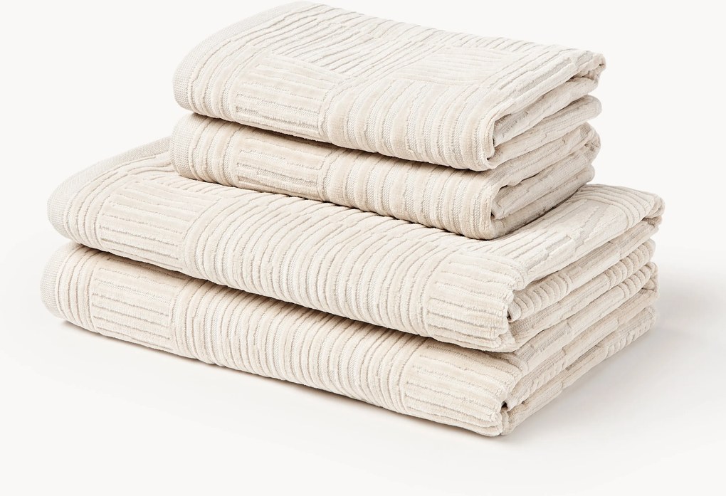 Conjunto de toalhas em veludo Petra, vários tamanhos