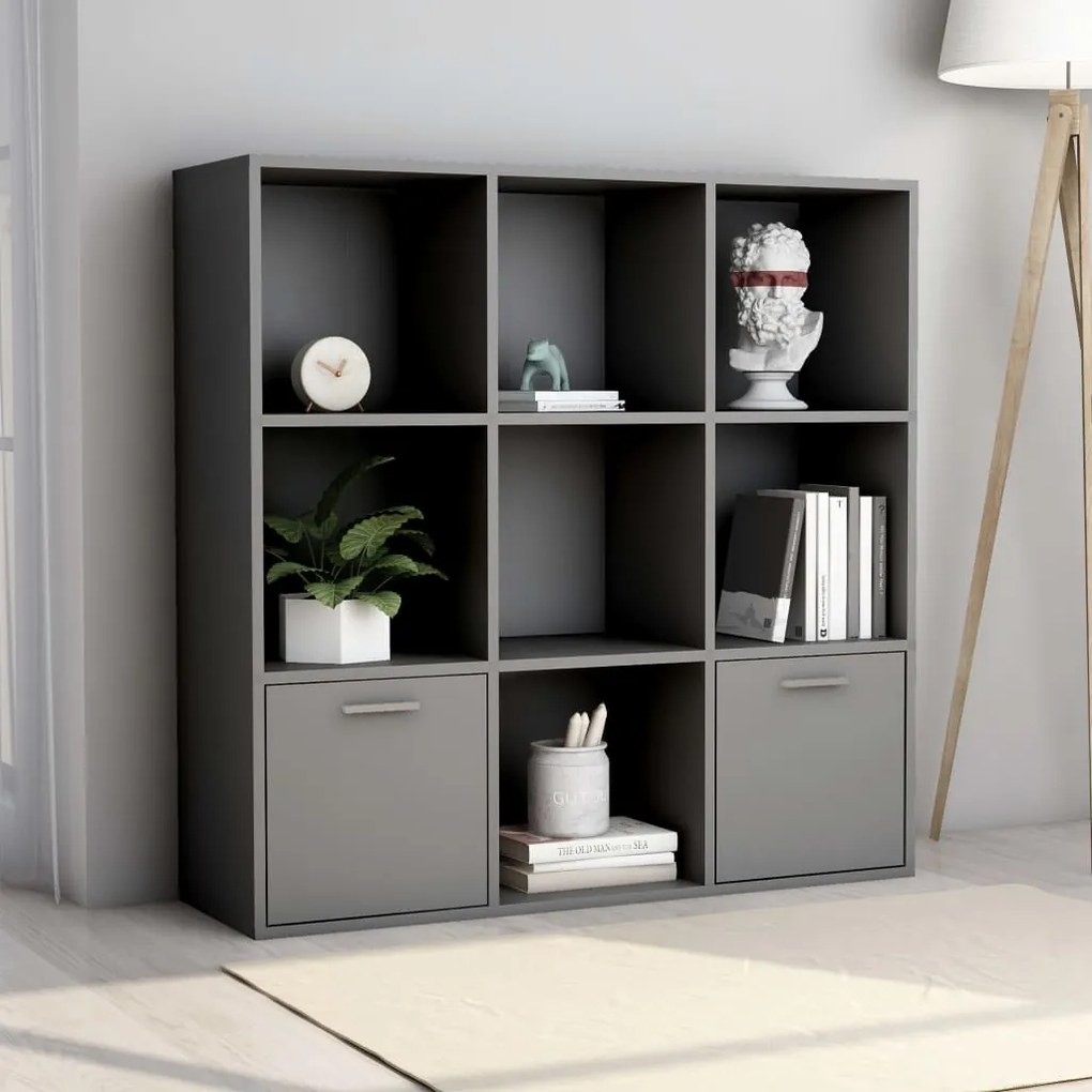 vidaXL Estante 98x30x98 cm derivados de madeira cinzento