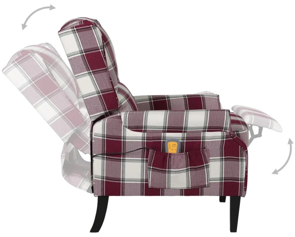 Poltrona de massagens reclinável tecido vermelho