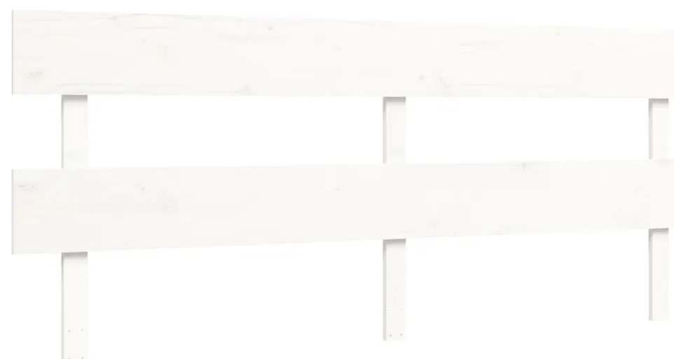 Cama sem colchão 200x200 cm madeira de pinho maciça branco