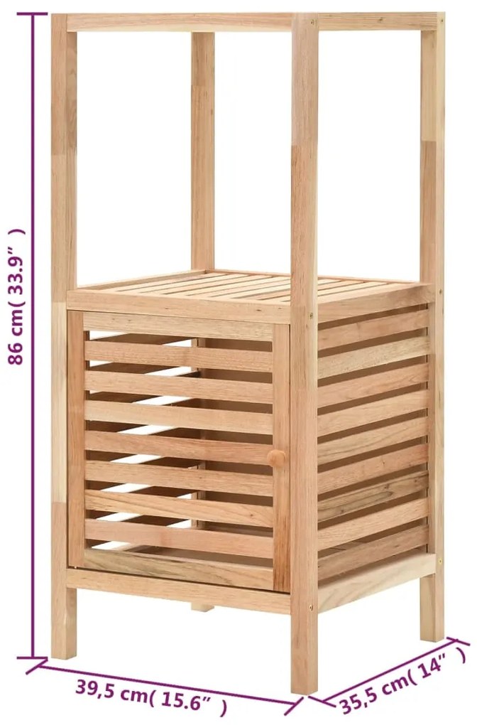 Armário de arrumação para WC nogueira maciça 39,5x35,5x86 cm