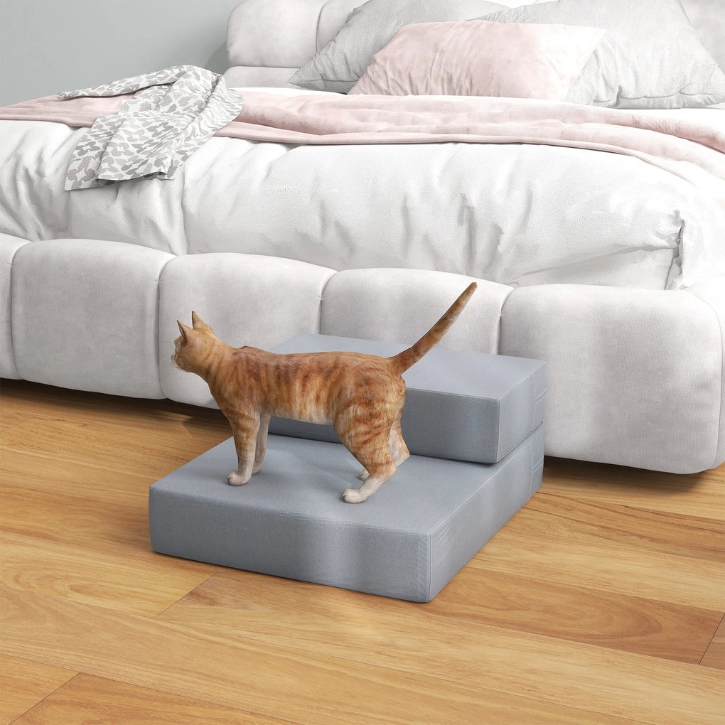 PawHut Escada para Animais de Estimação de 2 Degraus 2 em 1 Cama para