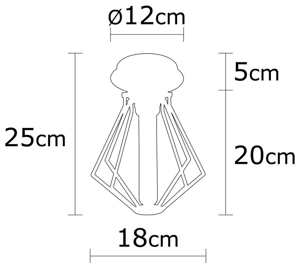Chandelier Oylat – Preto – 18 cm Diâmetro, 25 cm Altura