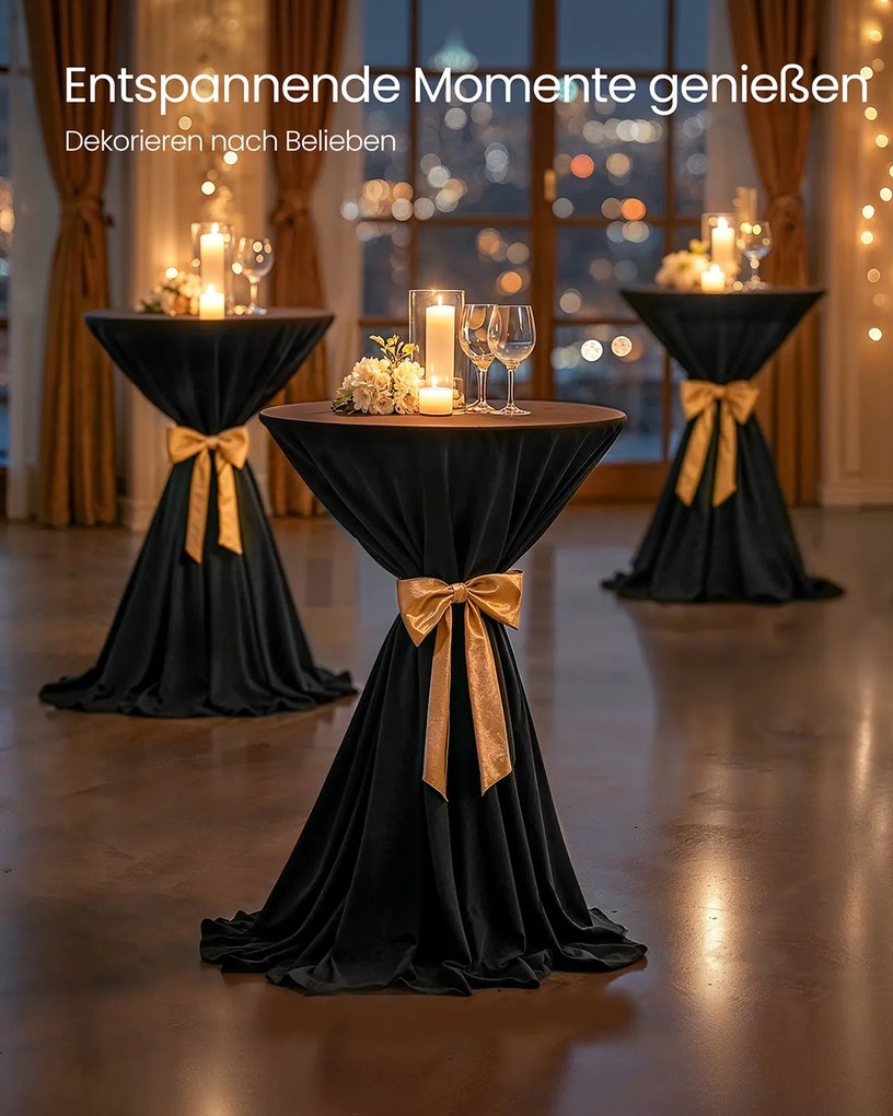 Mesa de bar com estrutura metálica 60 x 60 x 105 cm Preto- Preto mate