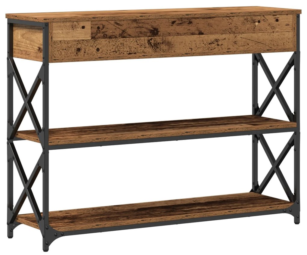 Mesa de Consola vidaXL Madeira Antiga 100x28x75 cm Madeira de Engenhar
