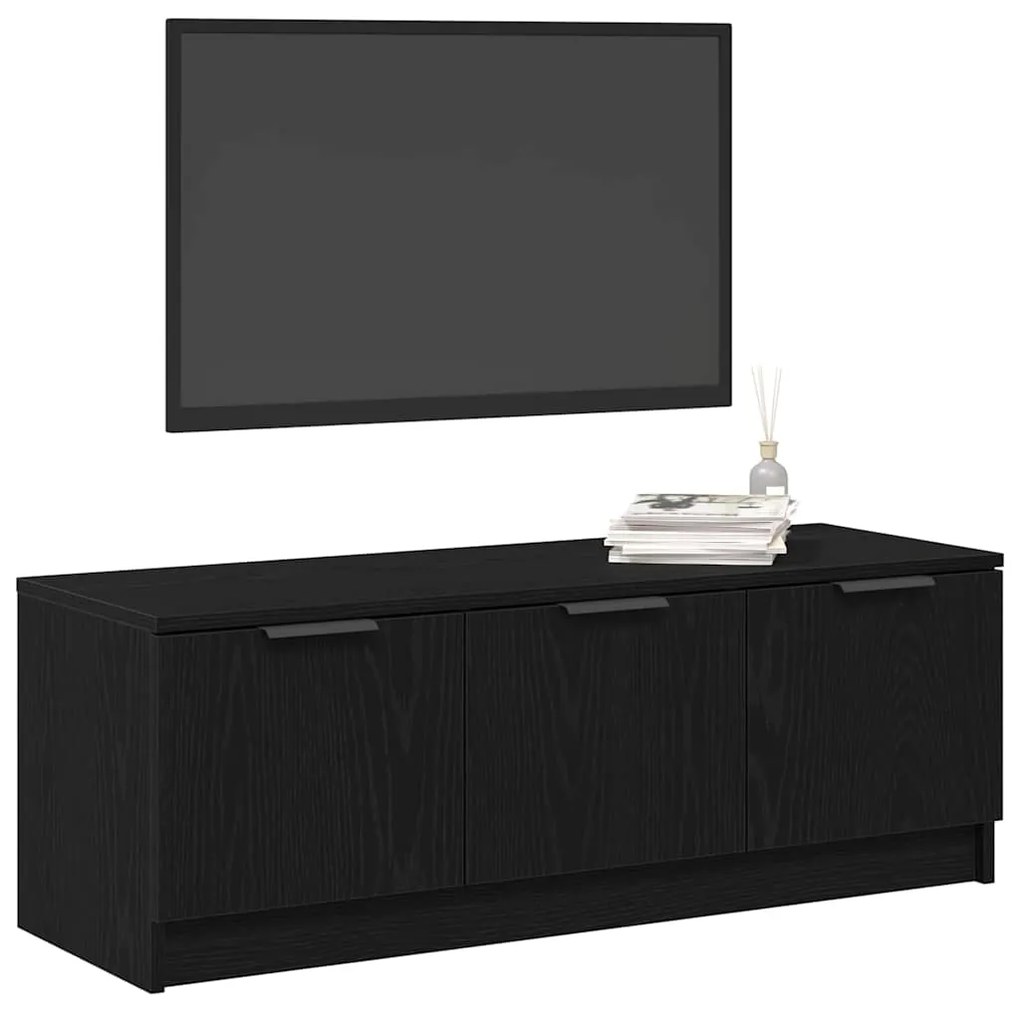 Armário para TV vidaXL Preto Carvalho 102x35x36,5 cm Madeira Engineere