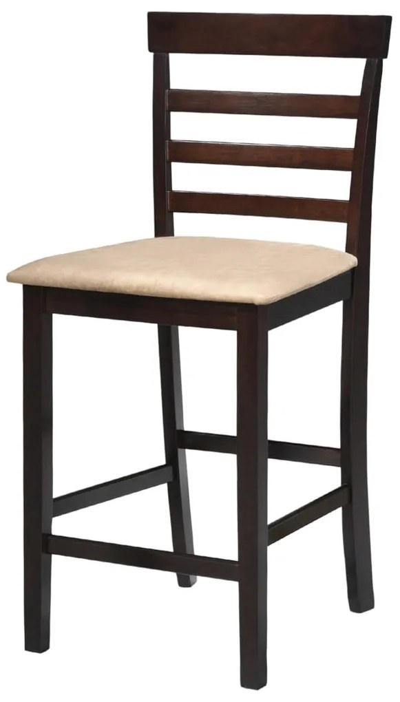 Conjunto mesa de bar de madeira e 4 cadeiras, castanho