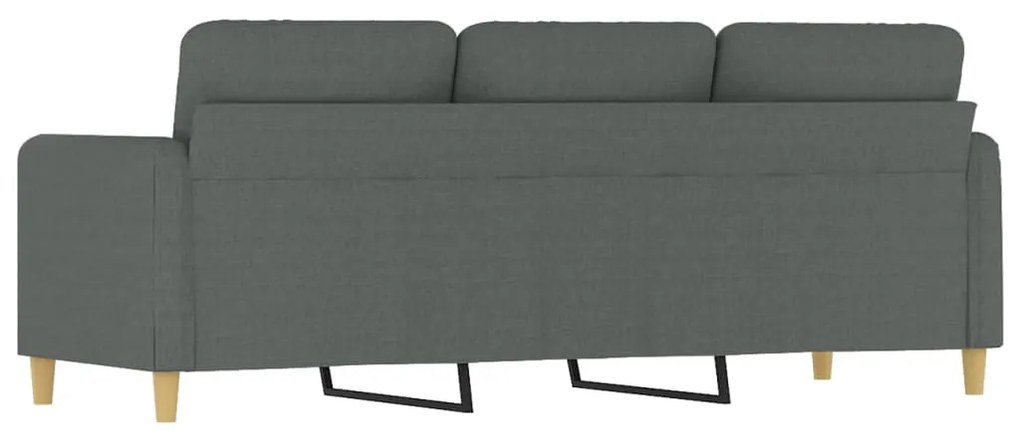 Sofá de 3 lugares 180 cm tecido cinza-escuro