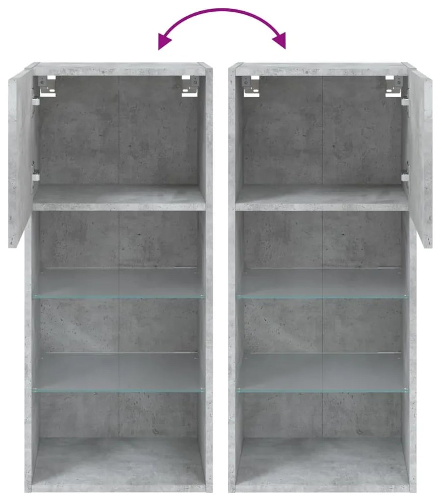 Móvel de TV com luzes LED 40,5x30x90 cm cinzento cimento