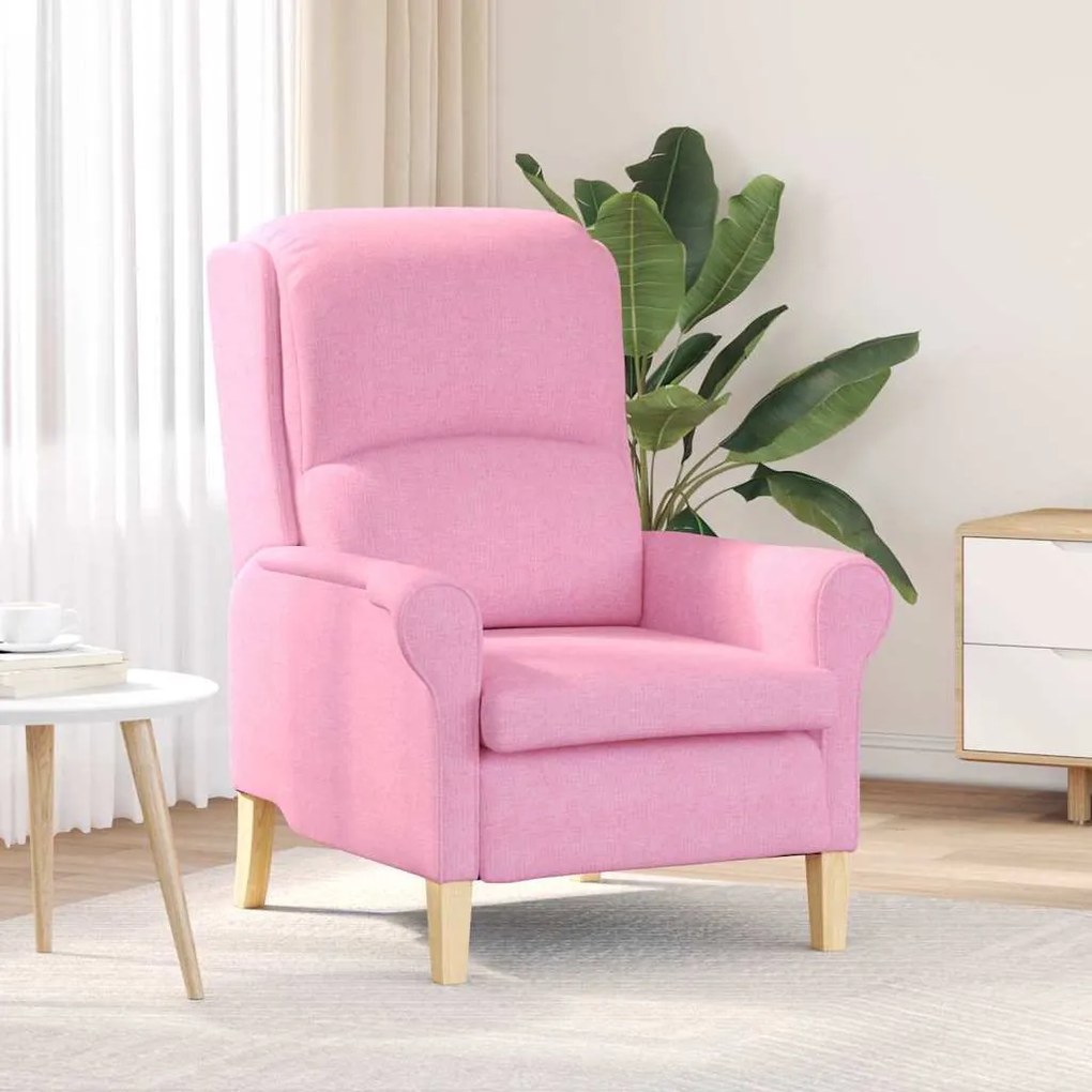 vidaXL Cadeira rosa 52 cm em tecido