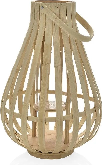 Porta Velas Farol em Bambu 25 x 31 cm
