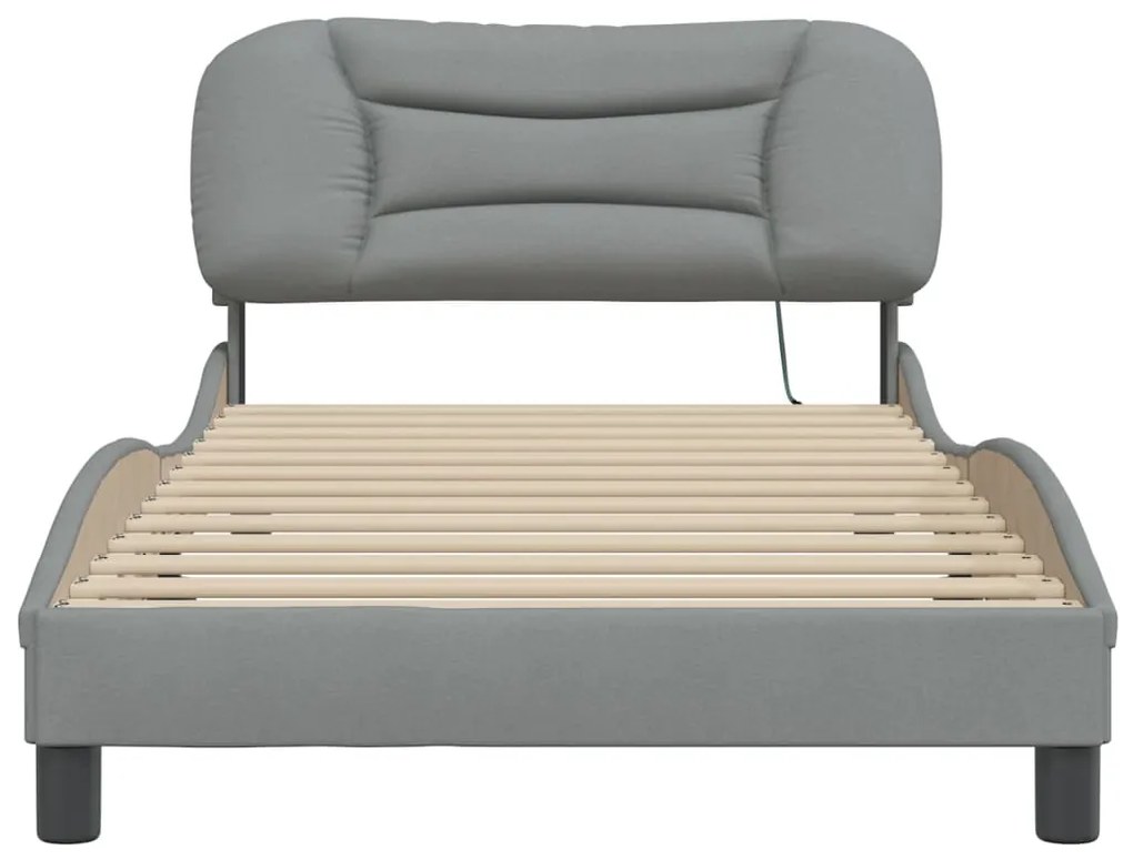 Estrutura de cama com LED sem colchão 100x200 cm tecido