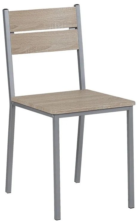 Conjunto de refeição 4 lugares castanho claro e cinzento BLUMBERG Beliani
