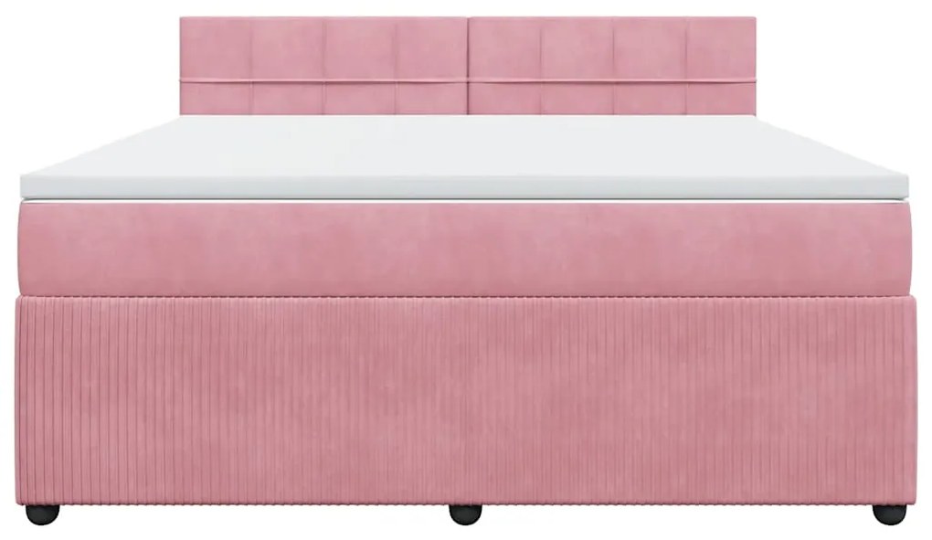 Cama com molas/colchão 180x200 cm veludo rosa