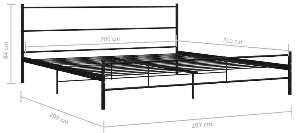 Estrutura de cama 200x200 cm metal preto