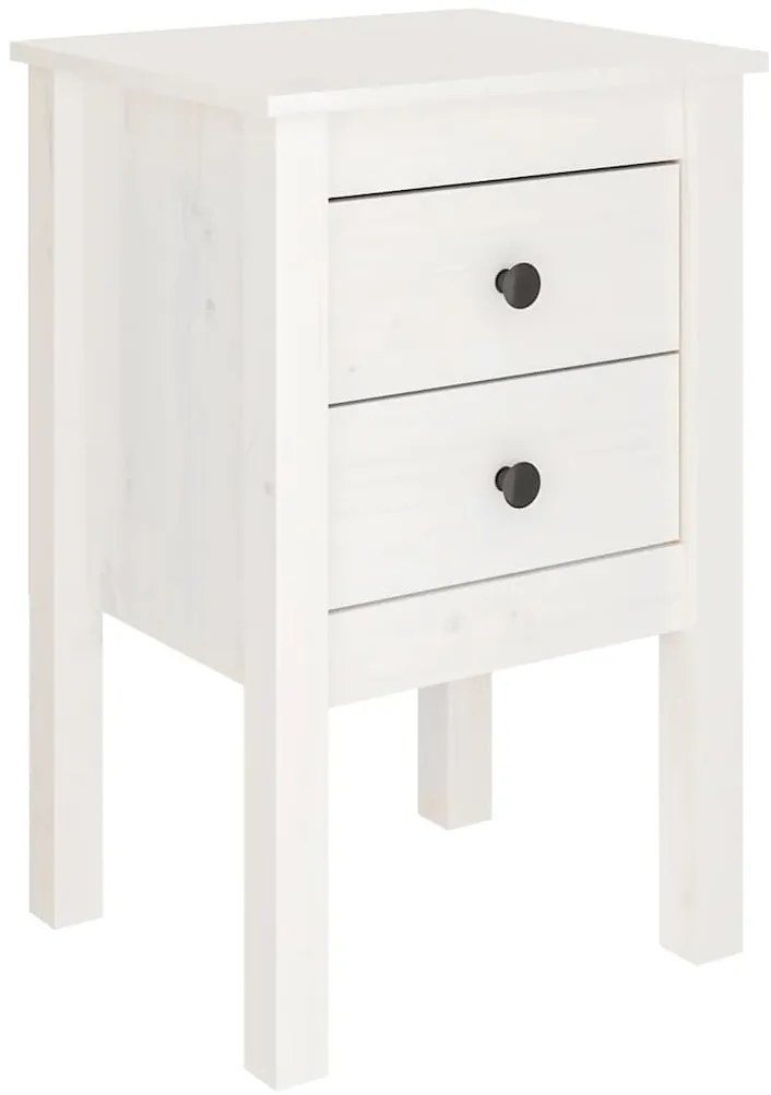 Mesas de cabeceira 2 pcs 40x35x61,5 cm pinho maciço branco