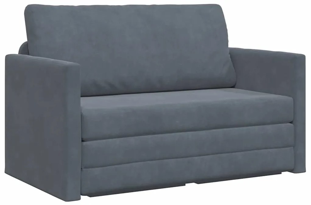 Sofá cama de chão 2 em 1 Cinza Escuro 124x204x61 cm Veludo