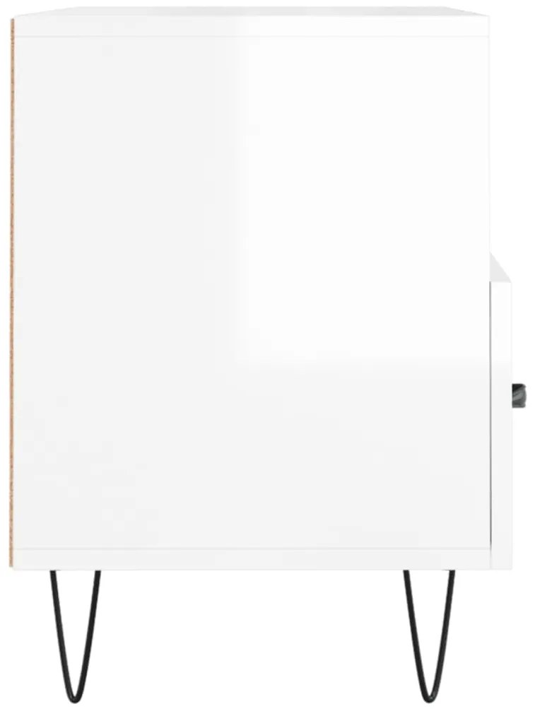 Móvel de TV 80x36x50 cm derivados de madeira branco brilhante