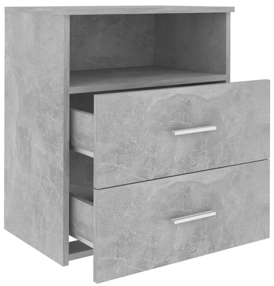 Mesas de cabeceira 2 pcs 50x32x60 cm cinzento-cimento