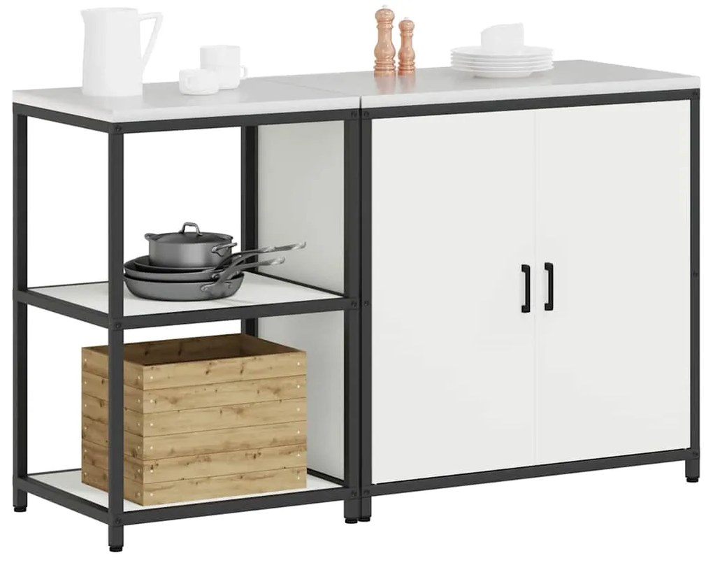 Conjunto de Armazenamento de Cozinha 2 pcs Branco