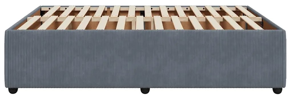 Estrutura de cama sem colchão 140x190 cm veludo cinzento-escuro