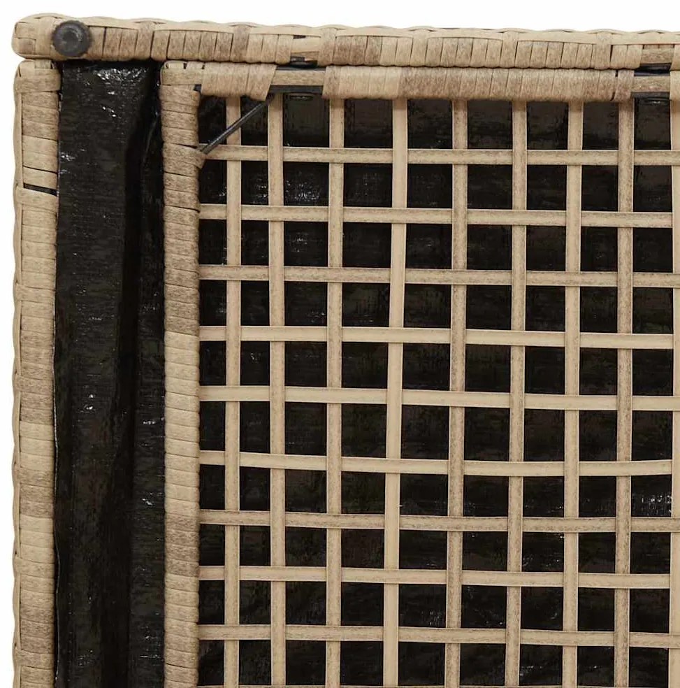 Caixa de Armazenamento ao Ar Livre Bege Rattan Sintético Média